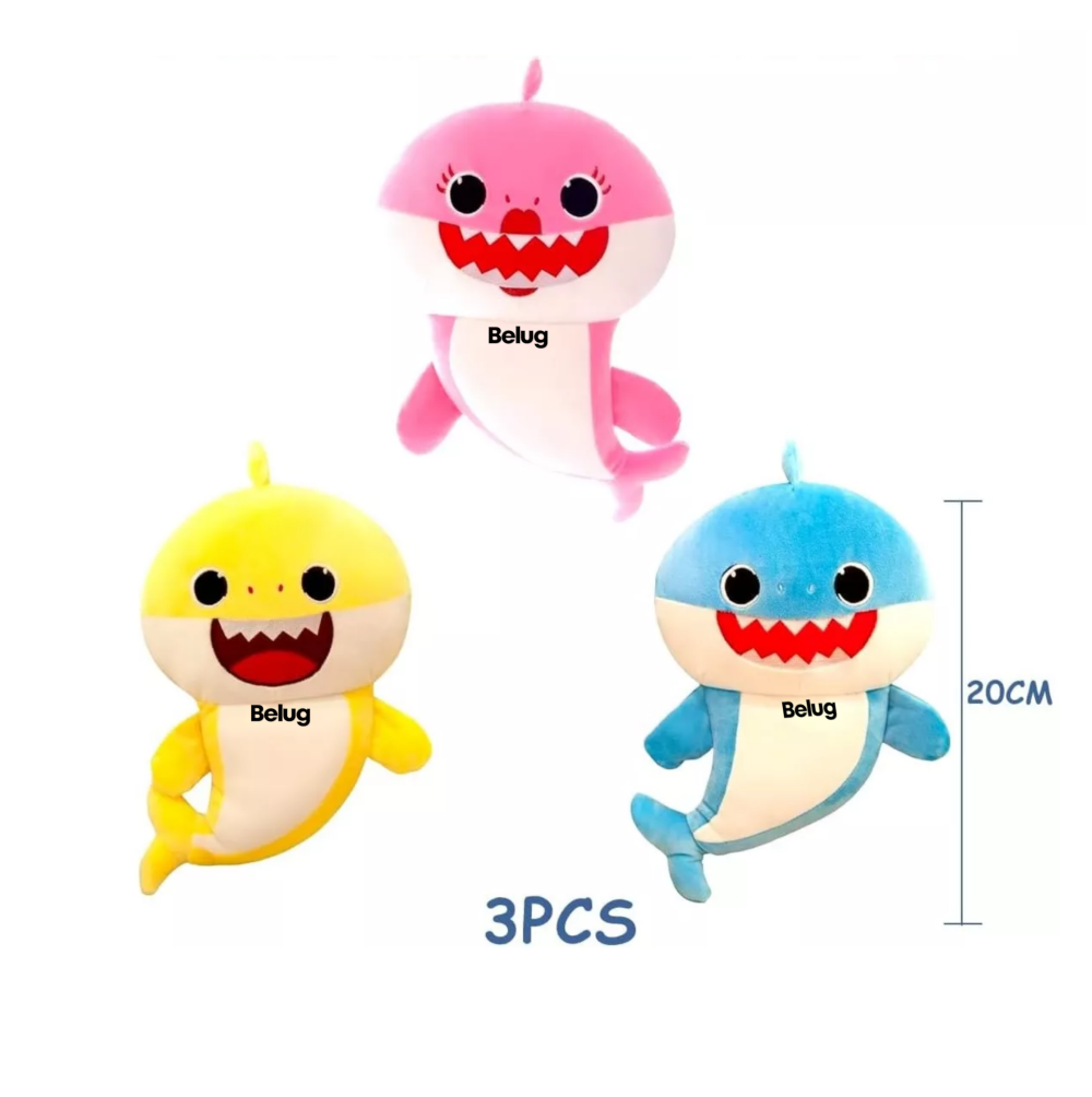 Foto 6 pulgar | Peluches Baby Shark 20 Cm Juguetes 3 Pcs, Belug Colores