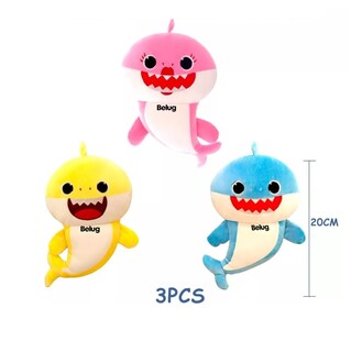 Foto 5 | Peluches Baby Shark 20 Cm Juguetes 3 Pcs, Belug Colores
