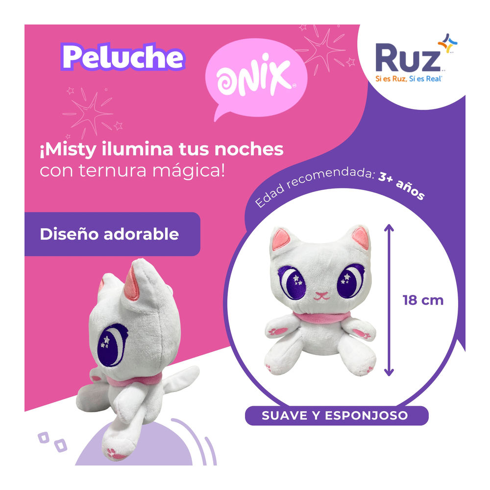 Foto 4 pulgar | Peluche Ruz Onix (misty 18 Cm Blanco)