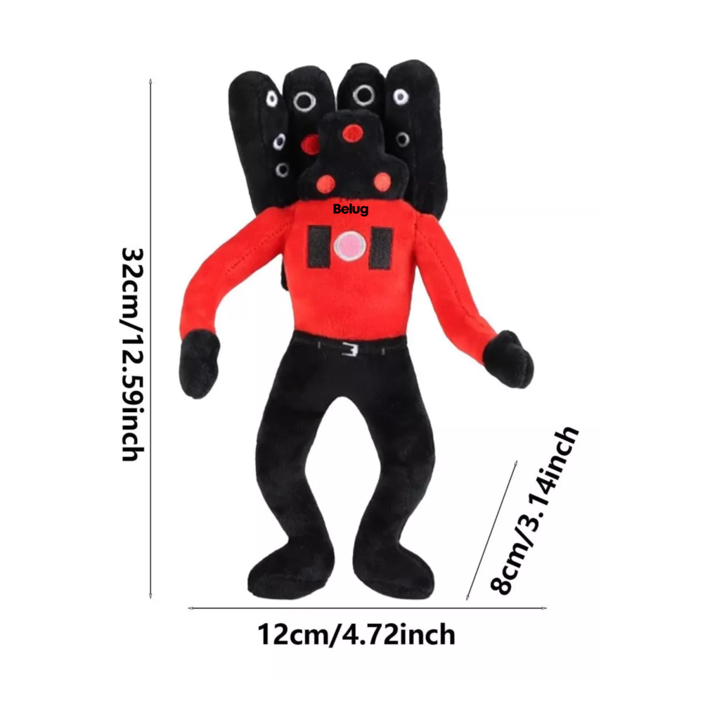 Foto 4 pulgar | Peluche Titan Speakerman Belug, Juguete Niños Regalo 32 Cm Rojo/negro