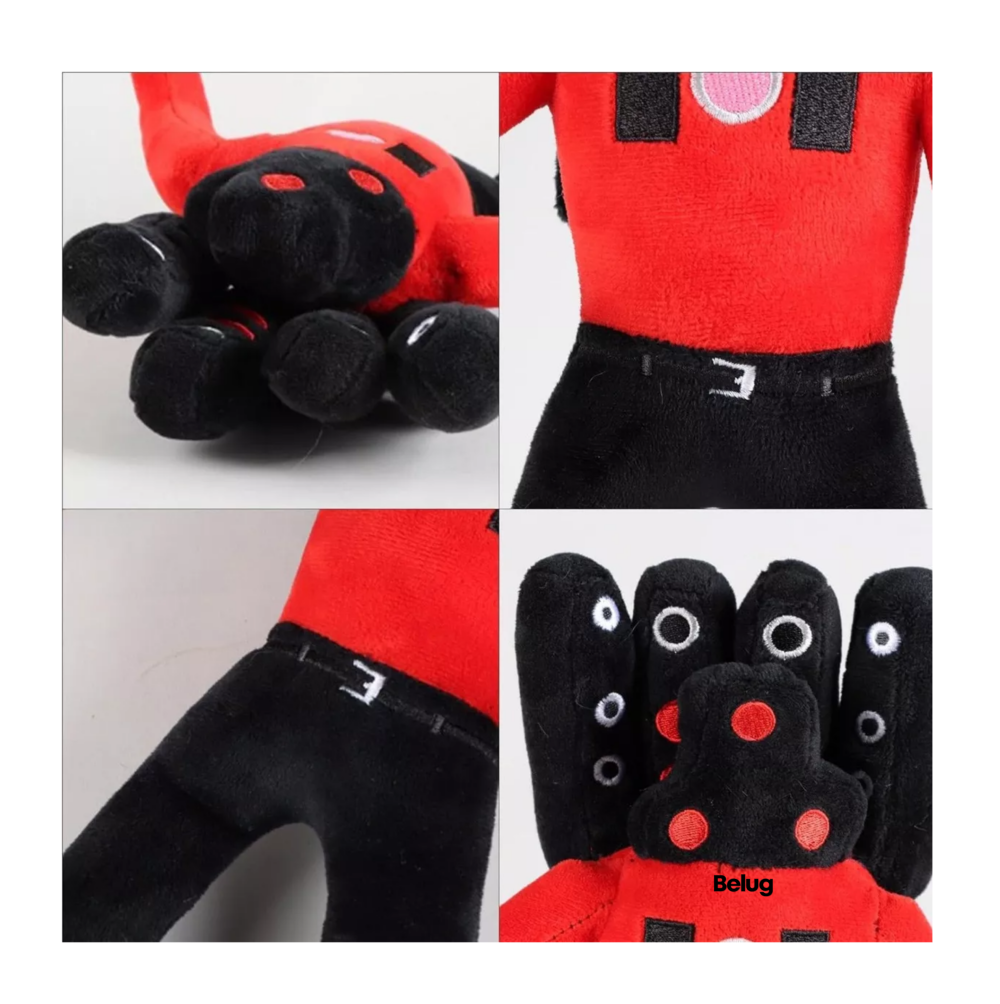 Foto 5 pulgar | Peluche Titan Speakerman Belug, Juguete Niños Regalo 32 Cm Rojo/negro