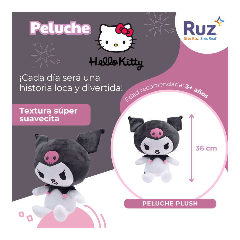 Foto 4 pulgar | Peluche Ruz Sanrio (kuromi 36 Cm Blanco)