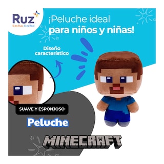 Foto 4 | Peluche Ruz Minecraft Steve 17 Cm Azul