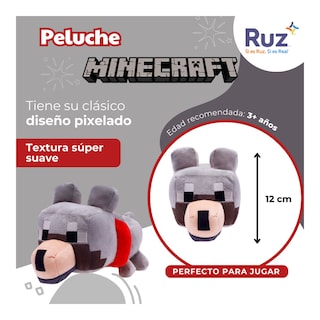 Foto 3 | Peluche Ruz Minecraft Lobo 12 Cm Gris