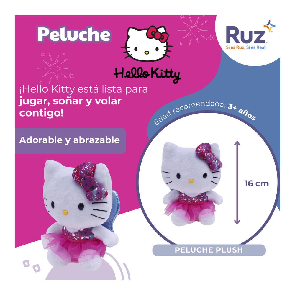 Foto 4 pulgar | Peluche Ruz Sanrio Hello Kitty 16 Cm Rosa