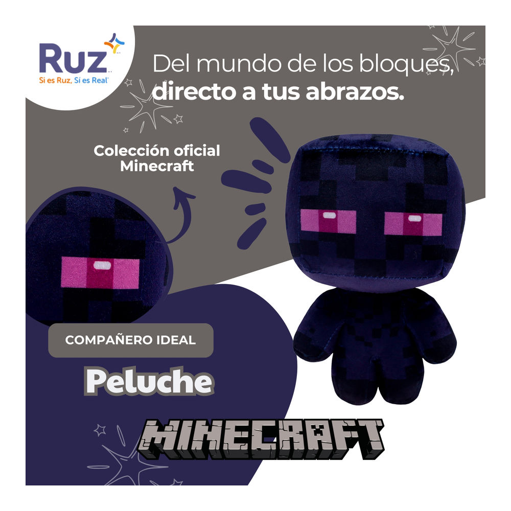 Foto 4 | Peluche Ruz Minecraft Enderman 17 Cm Negro