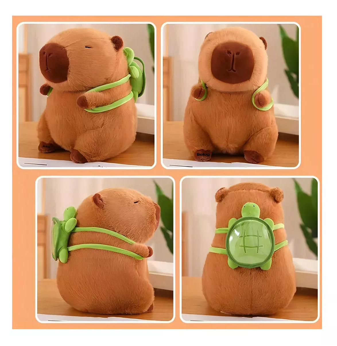 Foto 3 pulgar | Juguetes De Peluche De Capibara Belug Y Mochilas Pequeñas Con Forma De Tortuga Beige