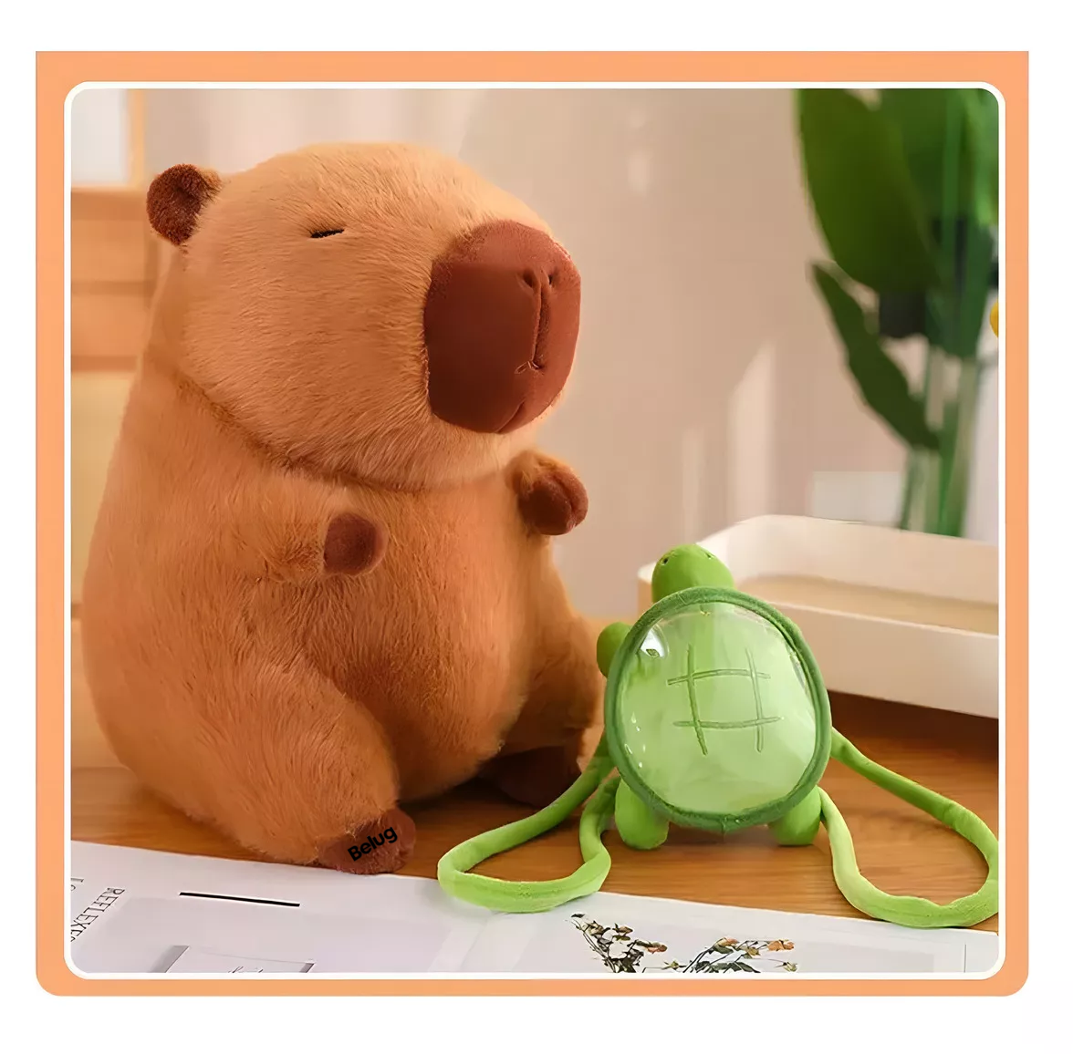 Foto 4 pulgar | Juguetes De Peluche De Capibara Belug Y Mochilas Pequeñas Con Forma De Tortuga Beige