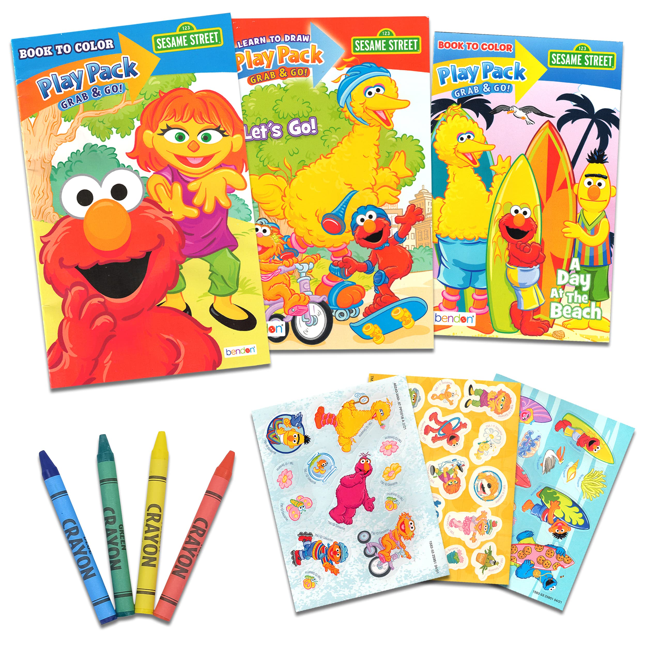 Foto 3 pulgar | Paquete De Paquetes De Juego Bendon Sesame Street Kids Con Libro Para Colorear - Venta Internacional.