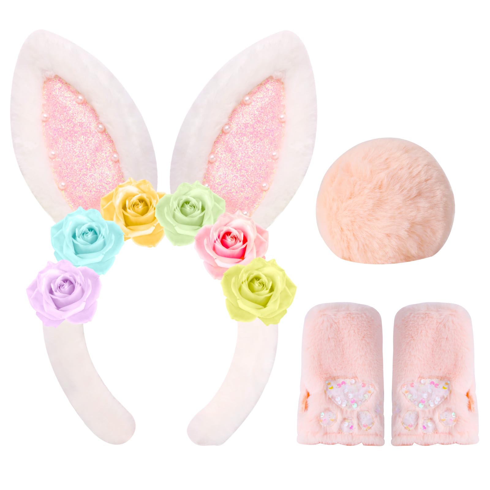 Foto 2 pulgar | Disfraz De Conejo De Oveja Rosa Con Orejas Y Cola Para Niños A Partir De 3 Años - Venta Internacional.