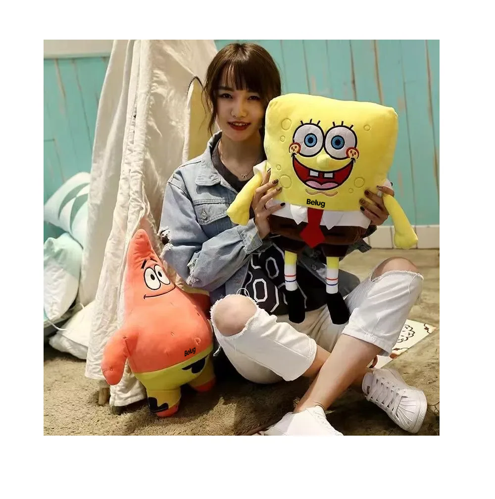 Foto 2 | Juego De Muñecas De Peluche Bob Esponja Y Patricio Belug 25 Cm Rosa Amarillo