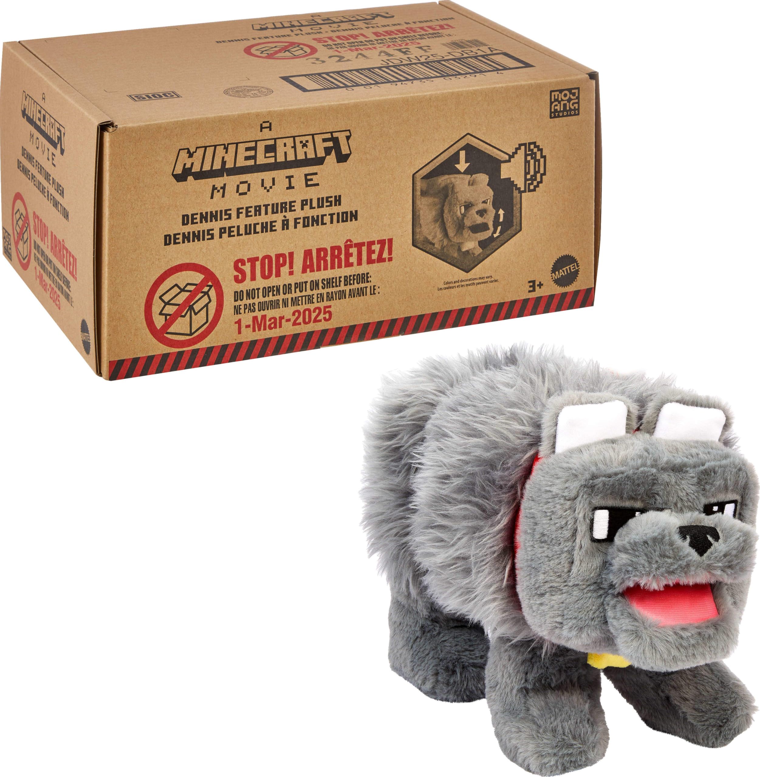 Peluche Mattel Minecraft Interactive Dennis The Wolf - Venta Internacional.