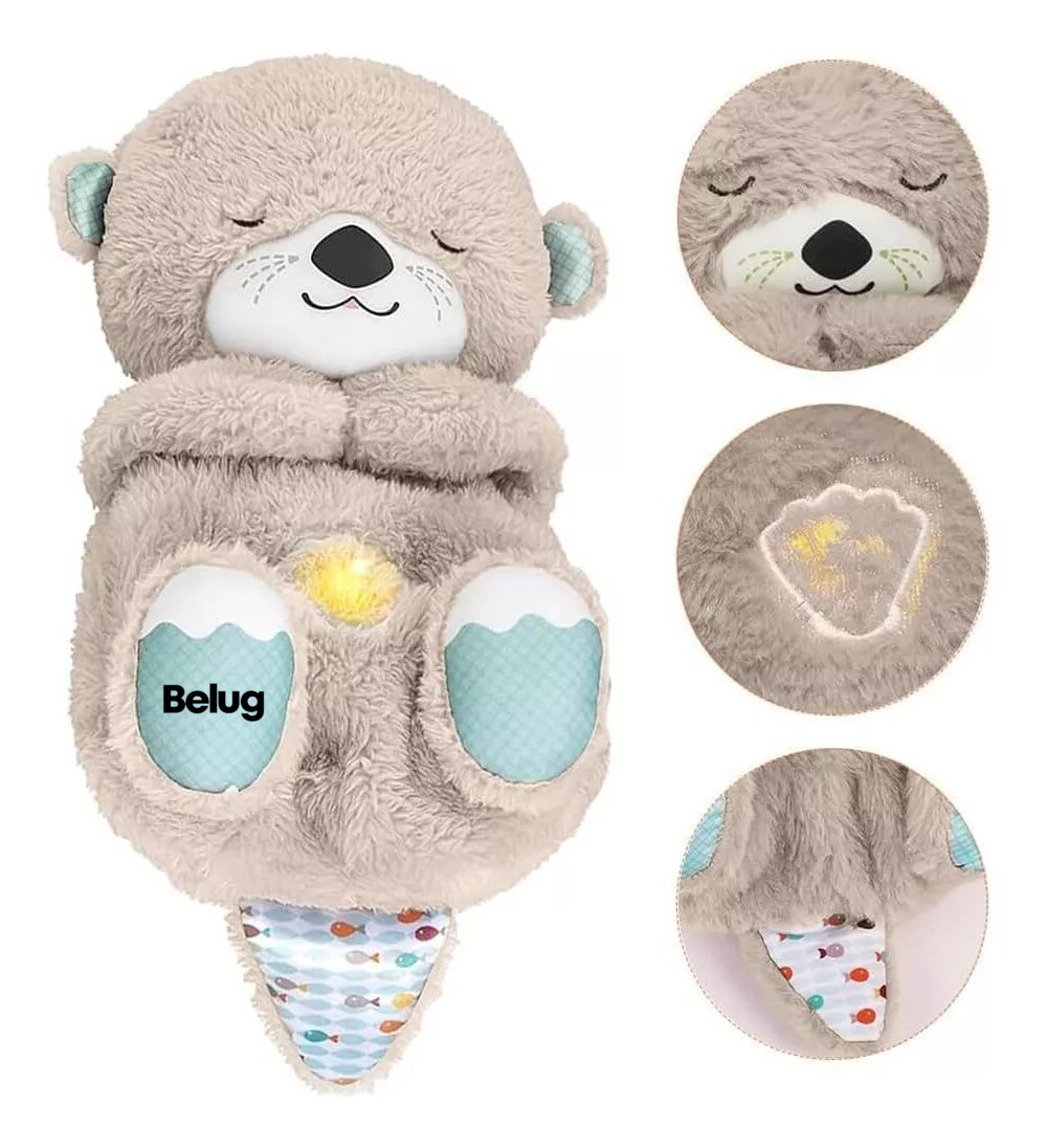Foto 4 pulgar | Juguete De Peluche Con Música Y Luces Nutria Belug De Color Gris