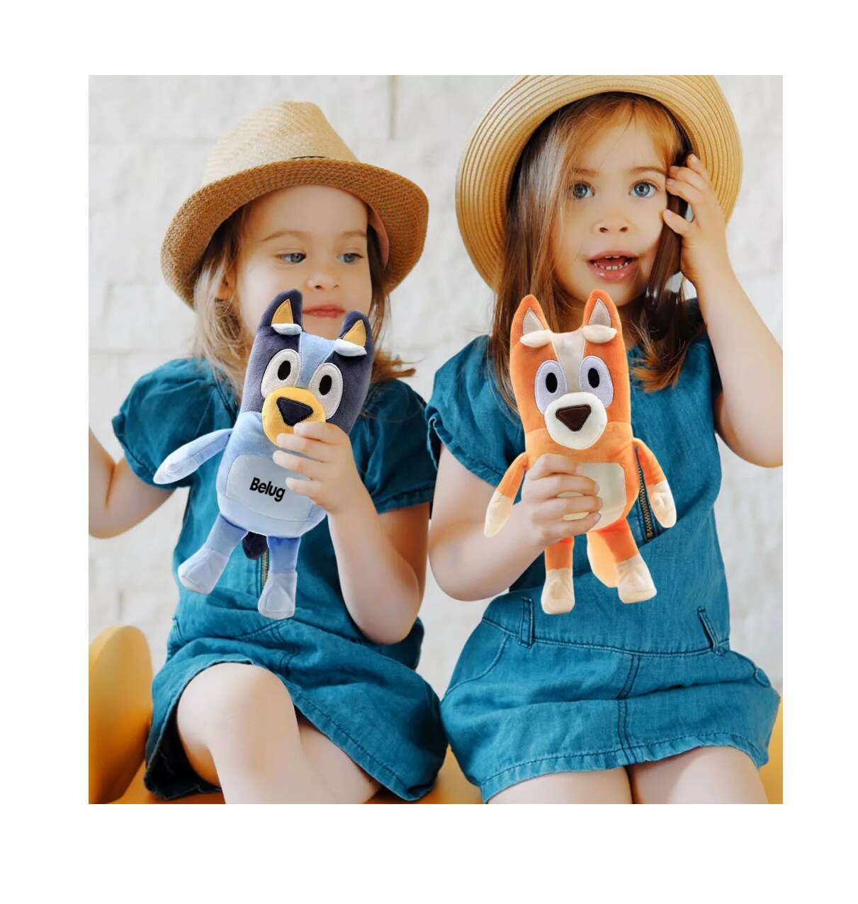 Foto 4 pulgar | Bluey Familia Bluey Bingo Hermano Hermana Muñeco Peluche 2 Belug Naranja/azul