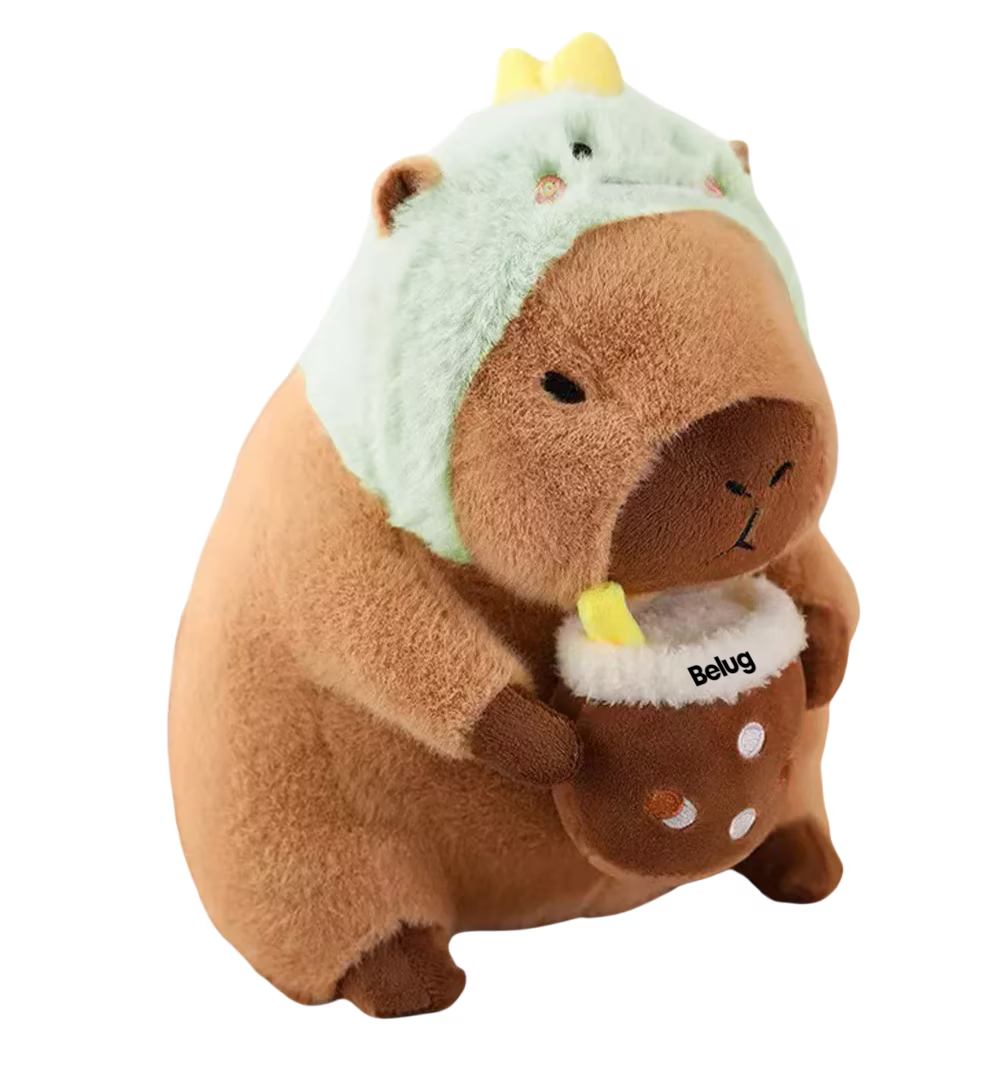 Foto 2 pulgar | Capibara Peluche 35 Cm,  Belug Juguetes Café Verde Dinosaurio