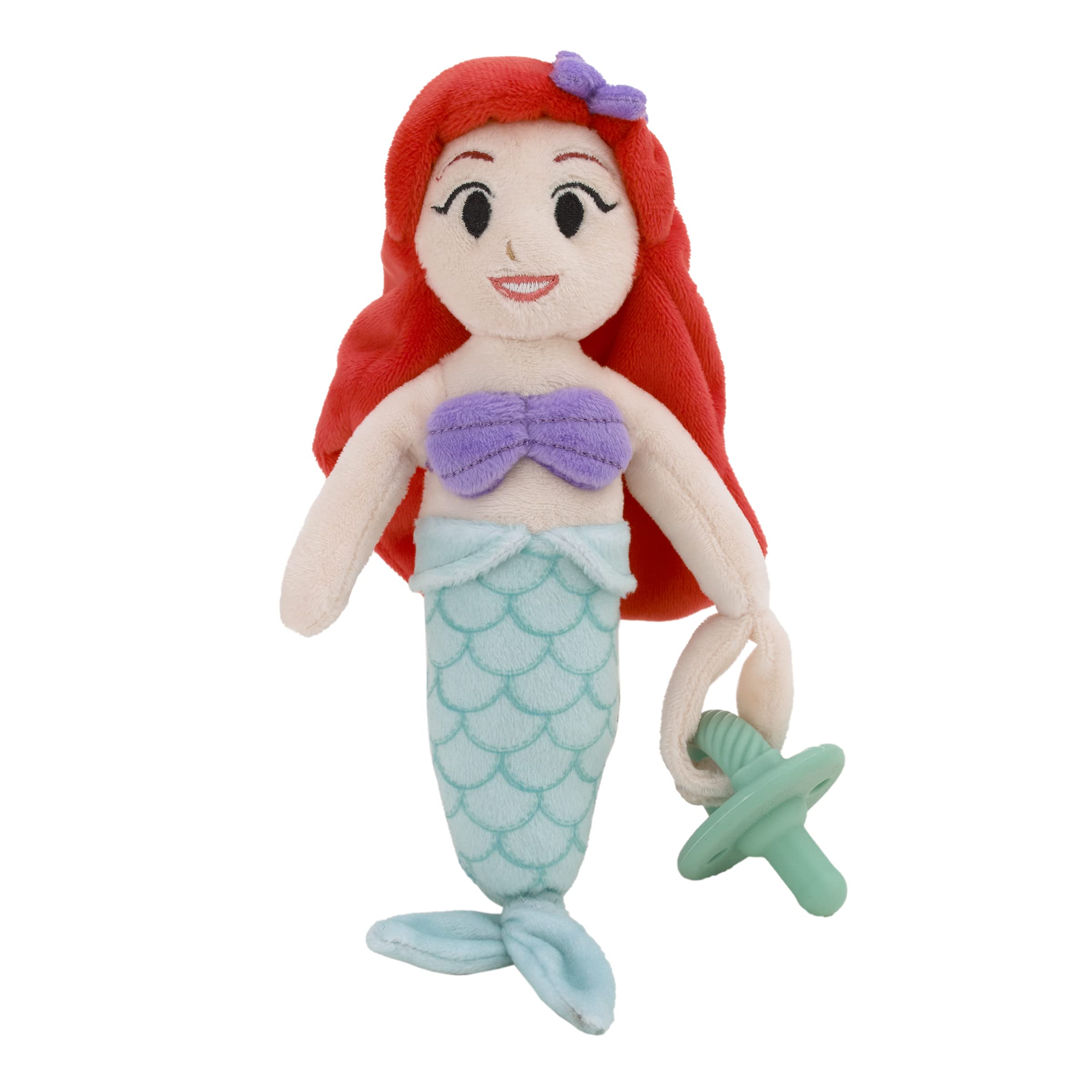 Chupete De Peluche Buddy Disney Ariel, Supersuave, Rojo Lavanda, Aguamarina - Venta Internacional.