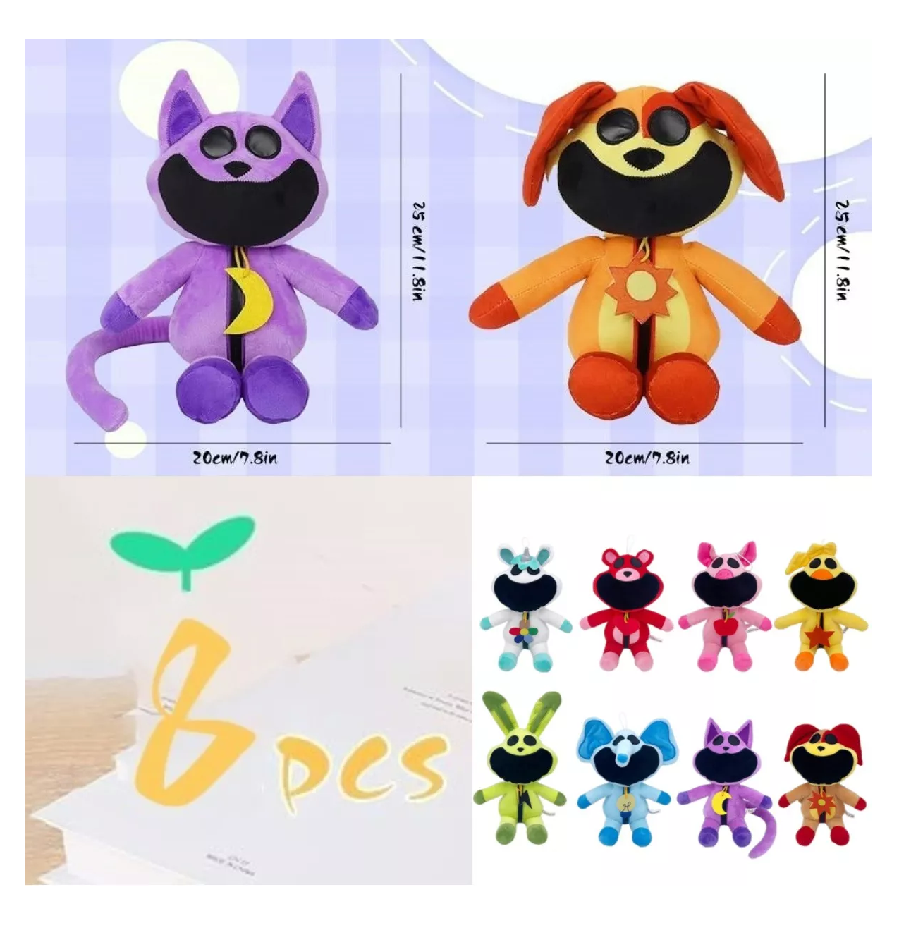 Foto 5 pulgar | Peluche De Animales Smilewill 8 Piezas Sonrientes De Poppy Colores