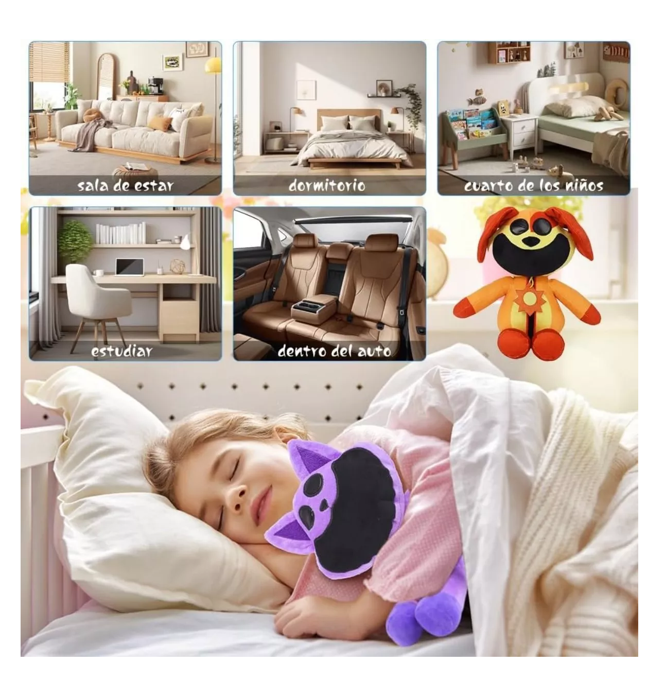 Foto 5 | Peluche De Animales Smilewill 8 Piezas Sonrientes De Poppy Colores