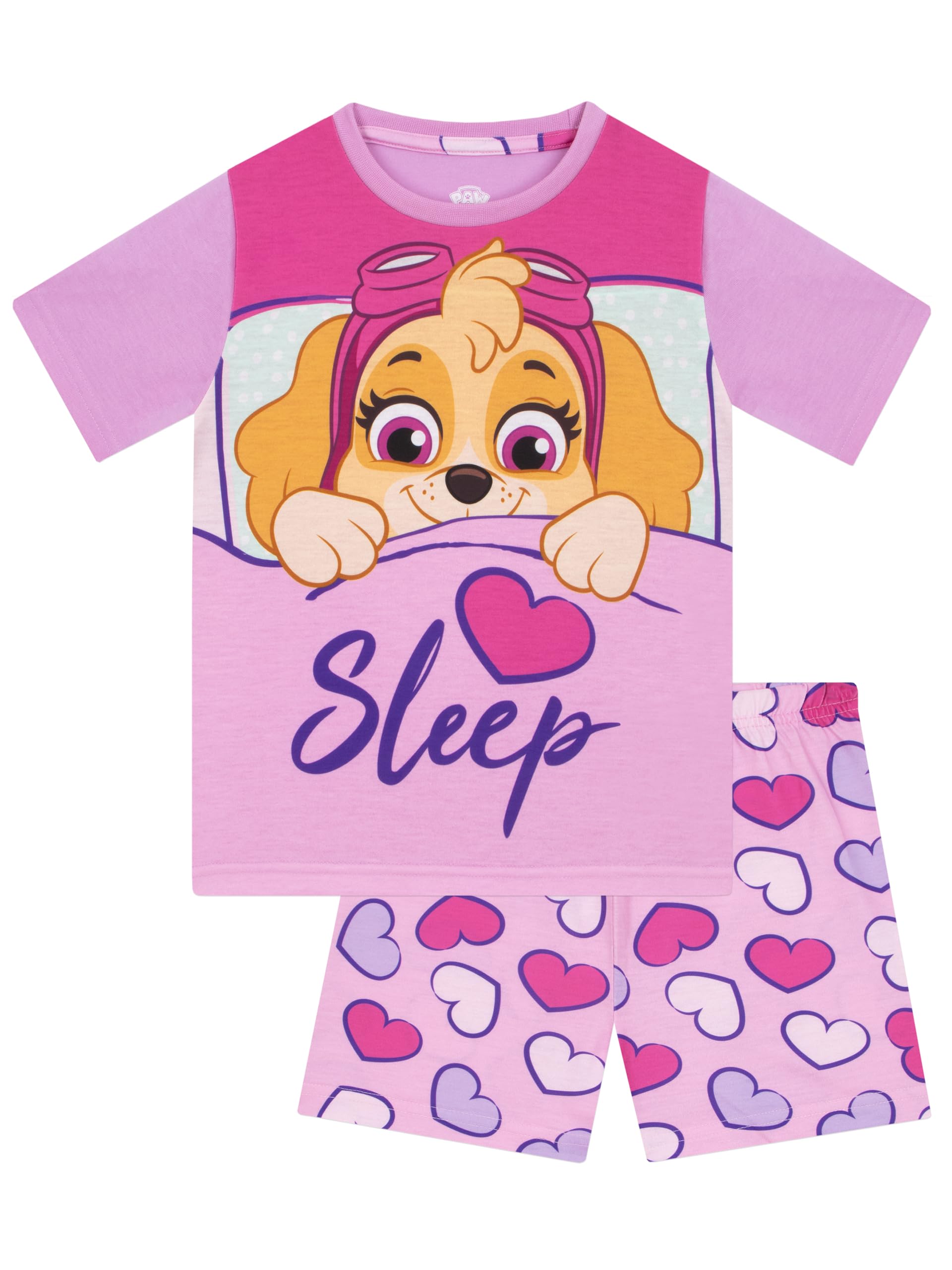 Pijama Paw Patrol Para Niñas Skye, Manga Corta, Color Rosa Veraniego, 5 Años - Venta Internacional.