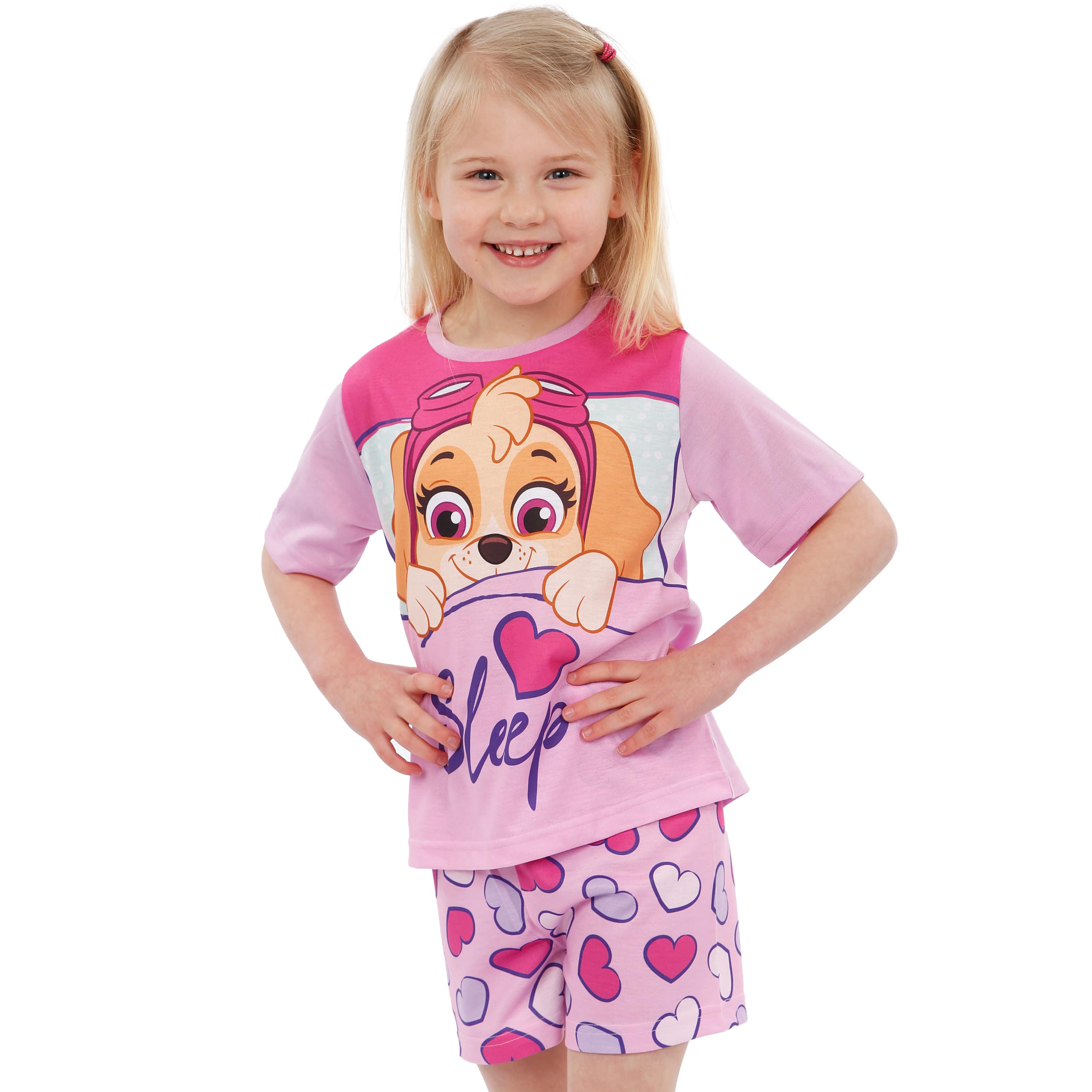 Foto 3 | Pijama Paw Patrol Para Niñas Skye, Manga Corta, Color Rosa Veraniego, 5 Años - Venta Internacional.