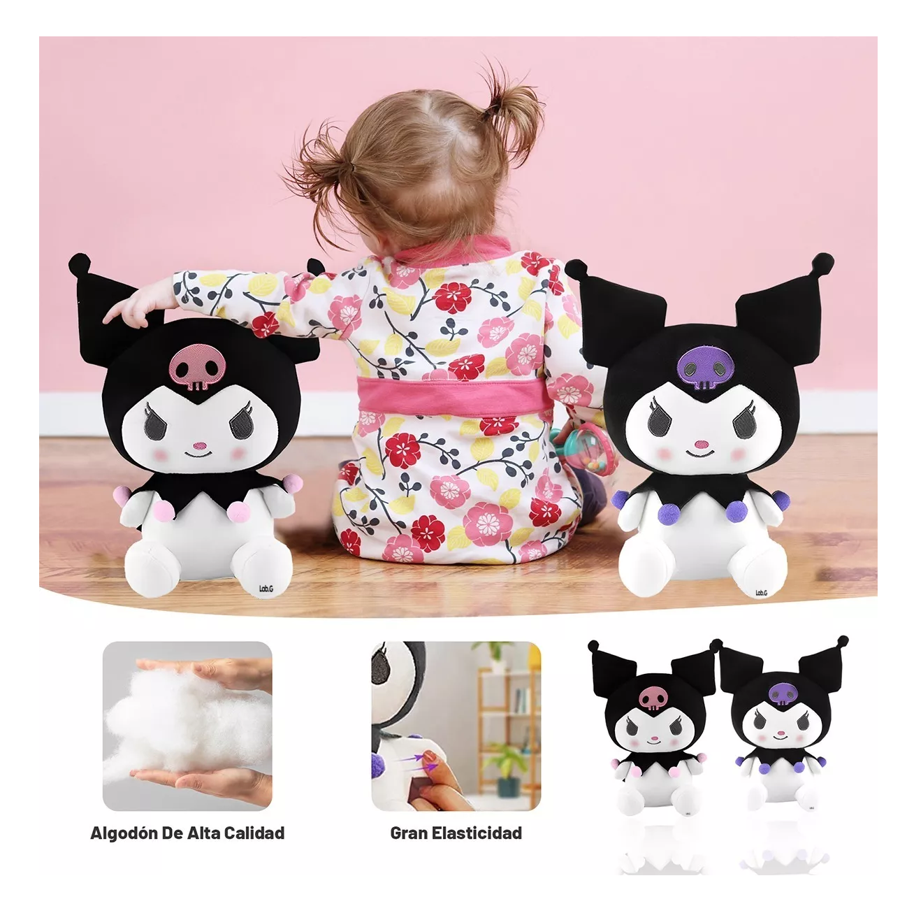 Foto 2 | Peluche Kuromi Lovely 2 Pz Rosa Y Morado