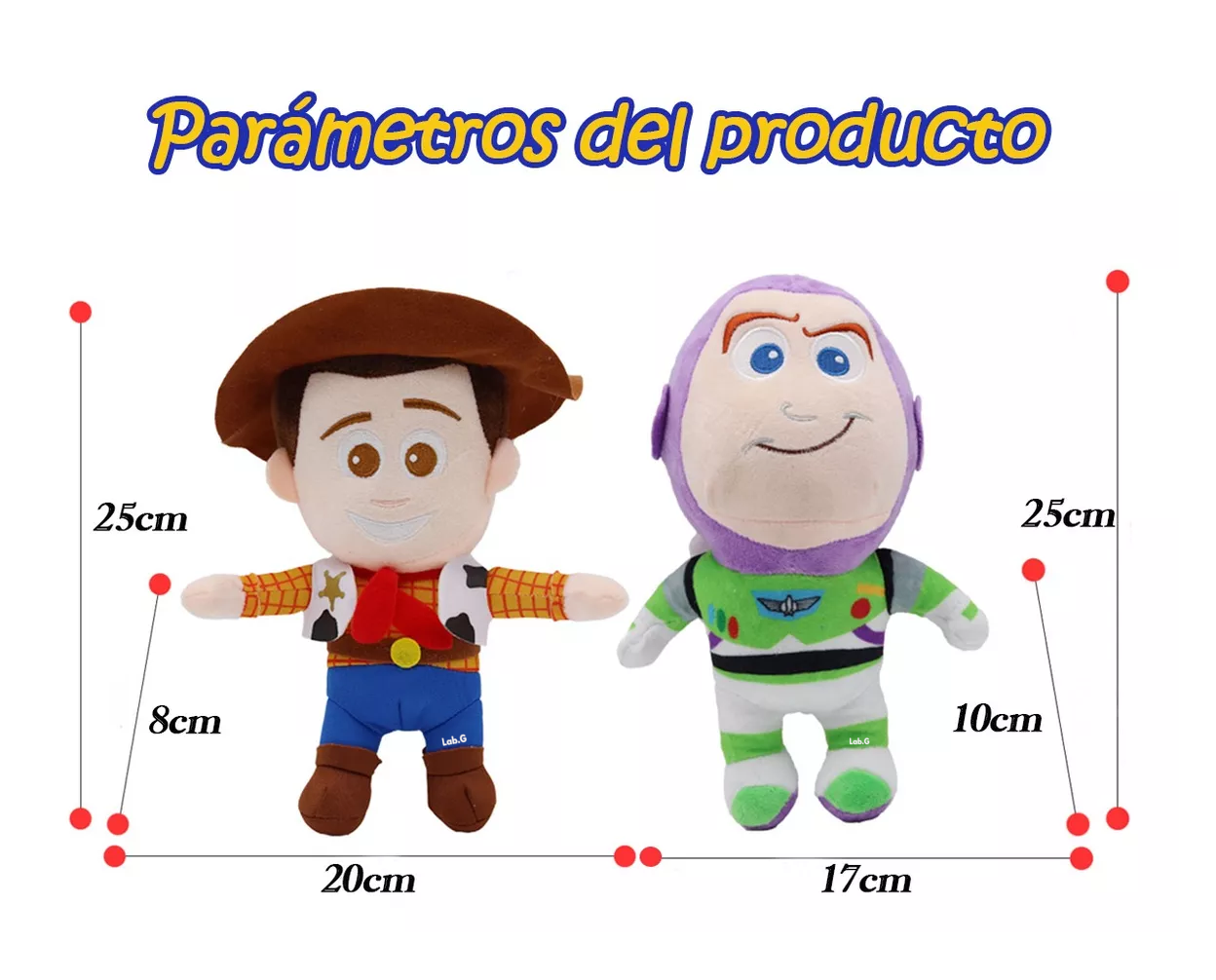 Foto 5 pulgar | Peluches Woody Vaquero Toy Story 2 Pcs Calidad Premium 25 Cm Colores