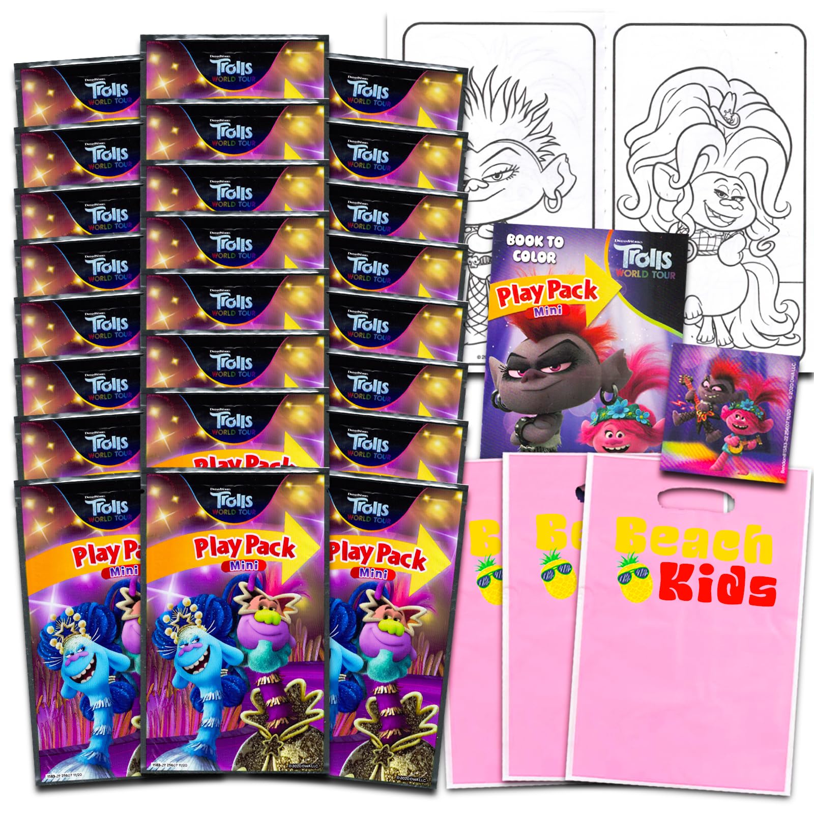 Foto 2 pulgar | Set De Obsequios Para Fiestas Dreamworks Trolls Mini Kids, 24 Paquetes Con Colores - Venta Internacional.
