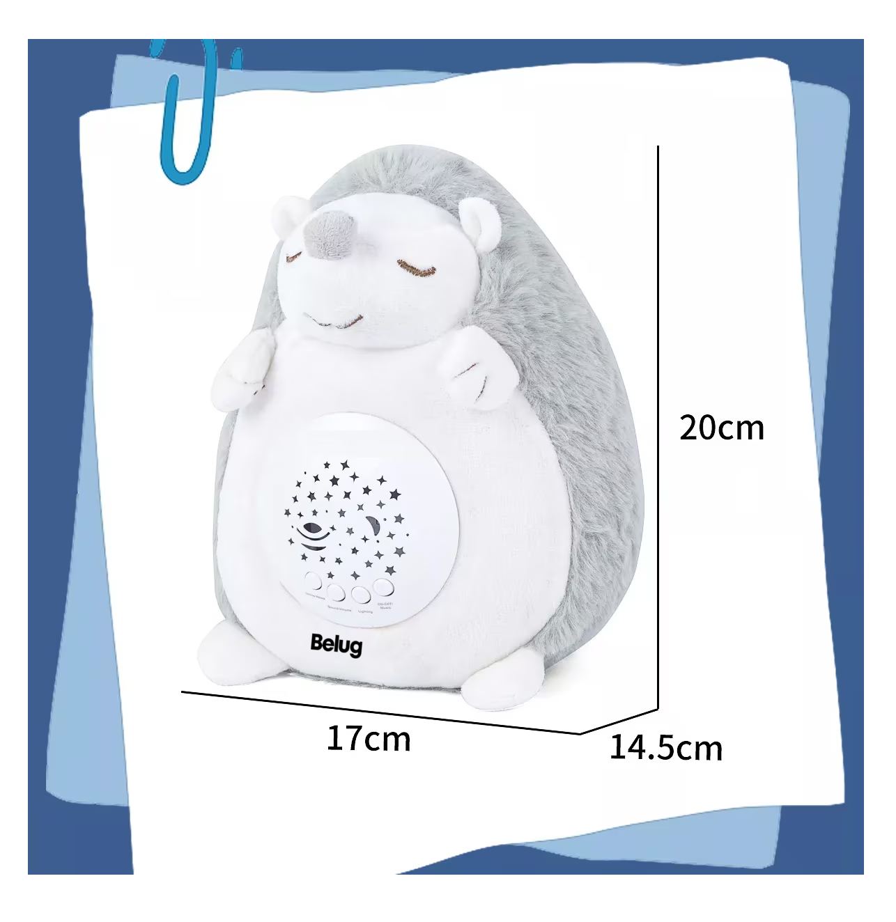 Foto 5 | Peluche Para La Ansiedad Belug Musical Y Proyección Dormir Gris/blanco