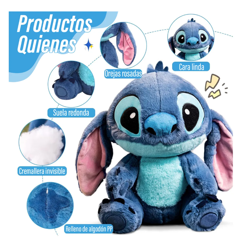 Foto 3 pulgar | Peluche de Stitch 35 cm Kawaii Regalo para Niñas y Niños