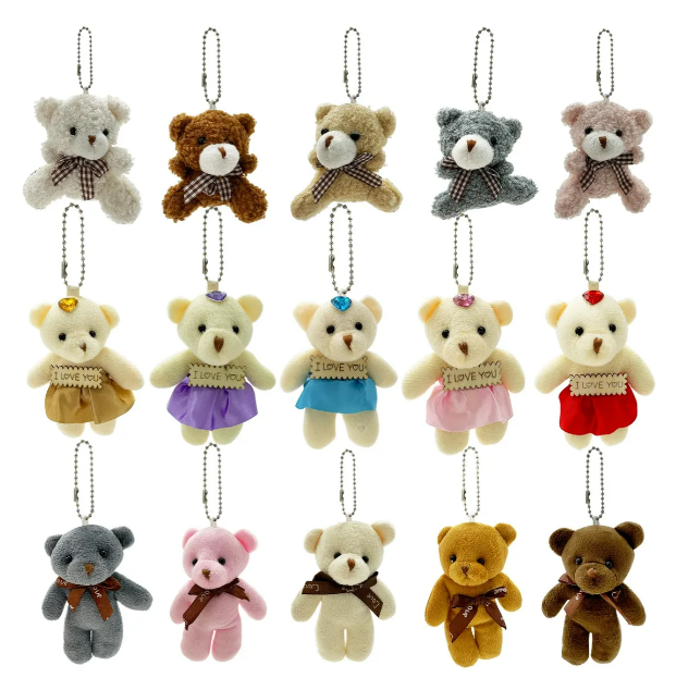 Foto 2 pulgar | 15 Xtellar Pzs Llaveros Pequeño Oso De Peluche Llavero De Juguete