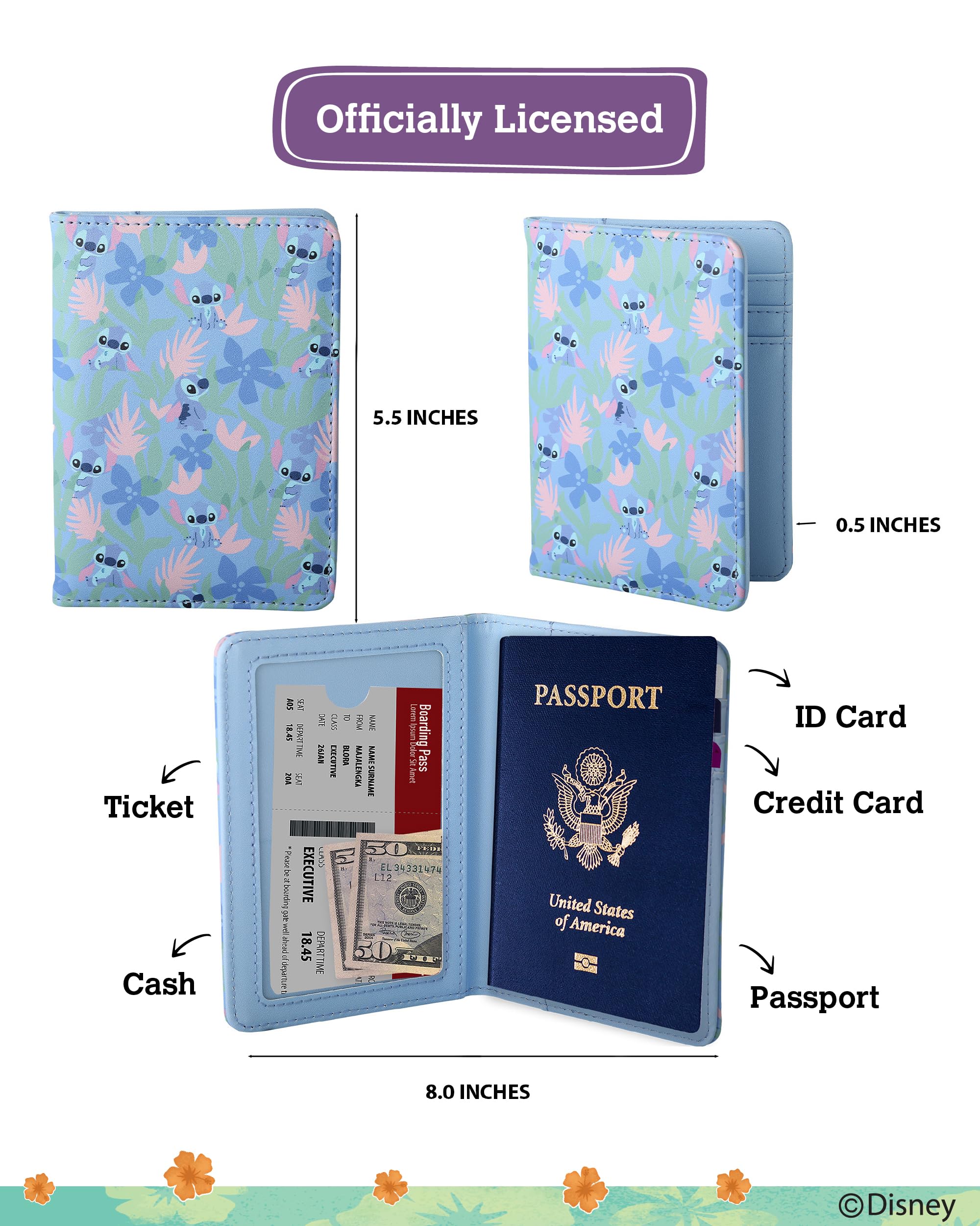 Foto 4 pulgar | Funda De Pasaporte Disney Stitch Para Mujer Con Licencia Oficial - Venta Internacional.