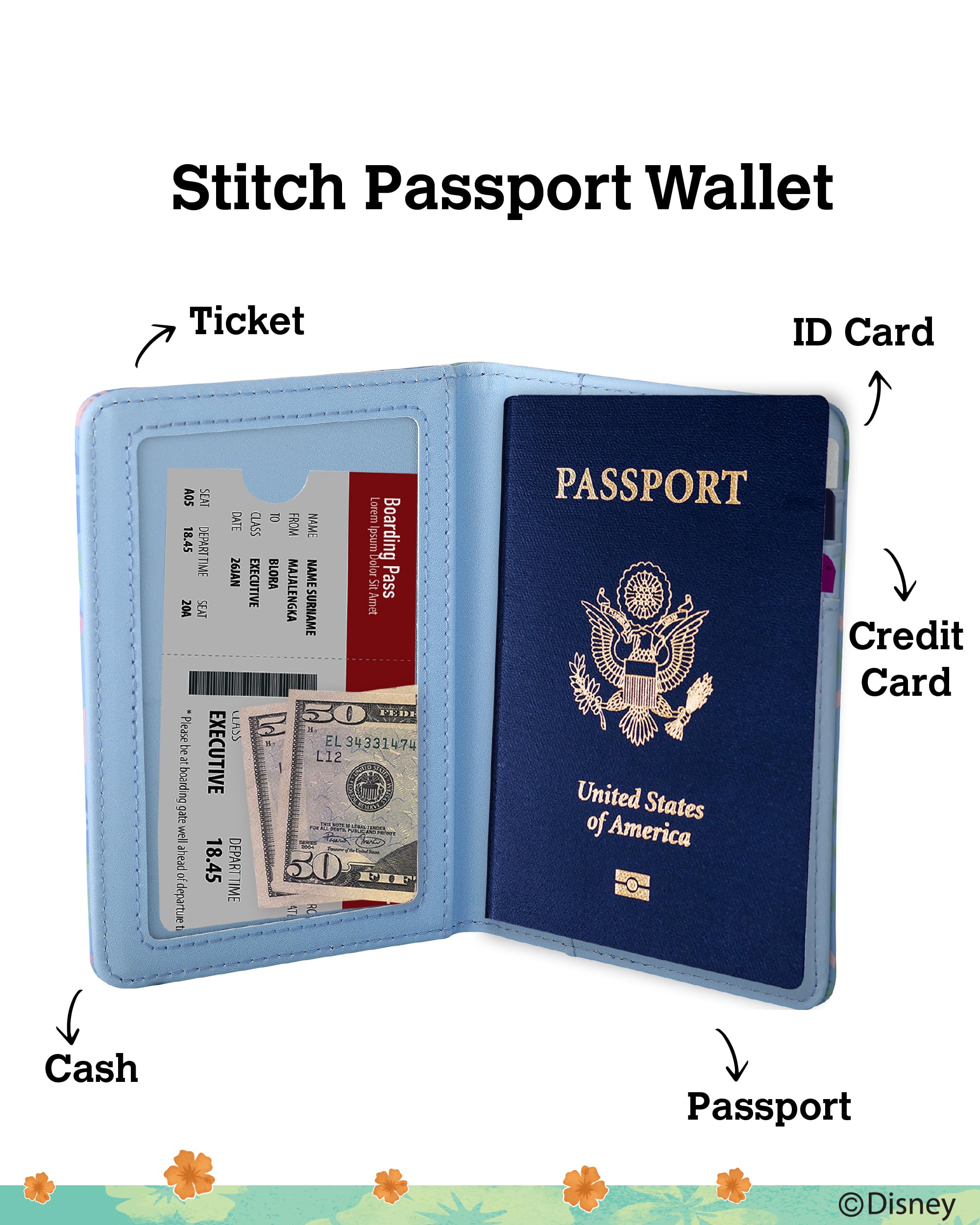 Foto 5 pulgar | Funda De Pasaporte Disney Stitch Para Mujer Con Licencia Oficial - Venta Internacional.