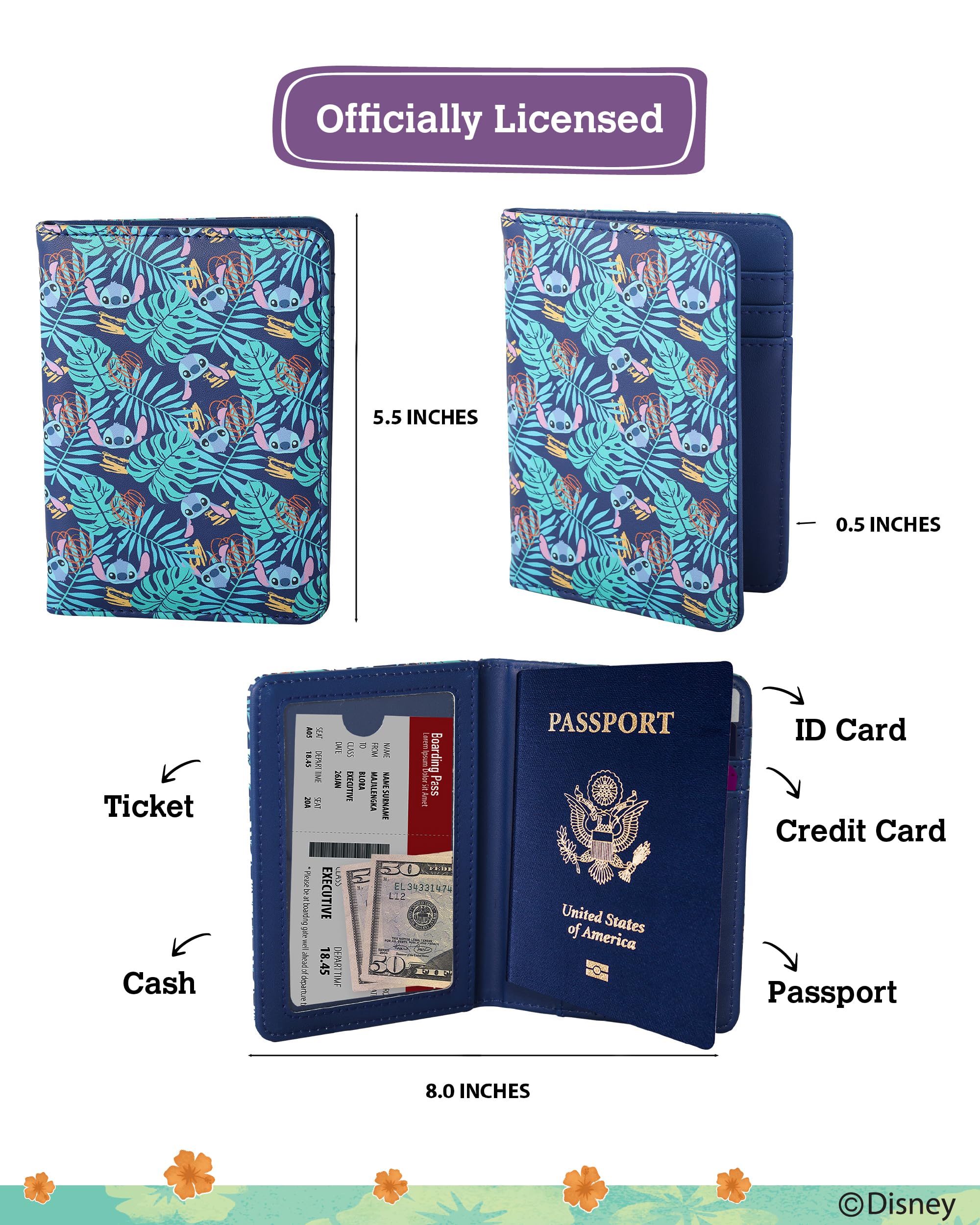 Foto 4 pulgar | Funda De Pasaporte Disney Stitch Para Mujer Con Licencia Oficial - Venta Internacional.