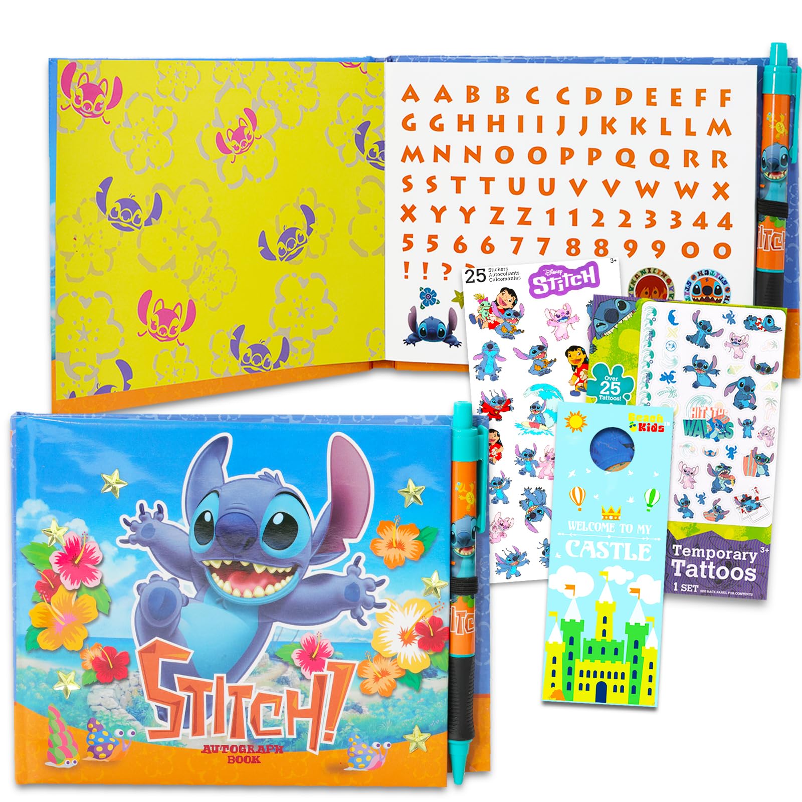Foto 2 pulgar | Libro De Autógrafos Disney Stitch Para Niños Con Bolígrafo, Pegatinas Y Más - Venta Internacional.