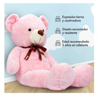 Foto 3 | Oso De Peluche Teddy Grande Abrazable Corazón 1 Metro Belug, Rosa