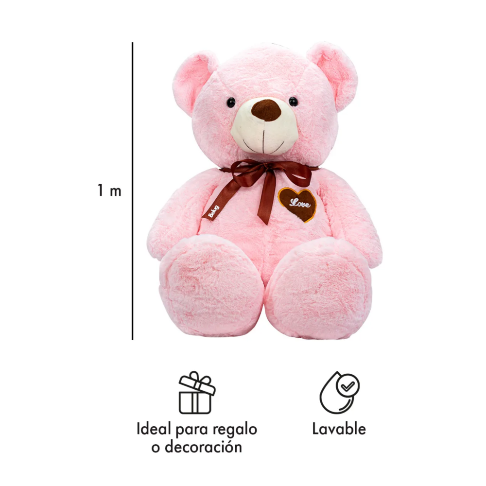 Foto 5 pulgar | Oso De Peluche Teddy Grande Abrazable Corazón 1 Metro Belug,  Rosa