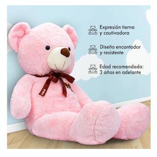 Foto 3 | Oso De Peluche Teddy Grande Abrazable Corazón 1 Metro Lab.g, Rosa