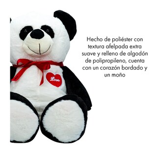 Foto 2 | Oso De Peluche Teddy Grande Abrazable Corazón 1 Metro Lab.g, Negro/blanco