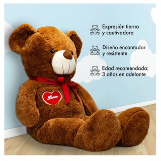 Foto 3 | Oso De Peluche Teddy Grande Abrazable Corazón 1 Metro Lab.g, Café Obscuro