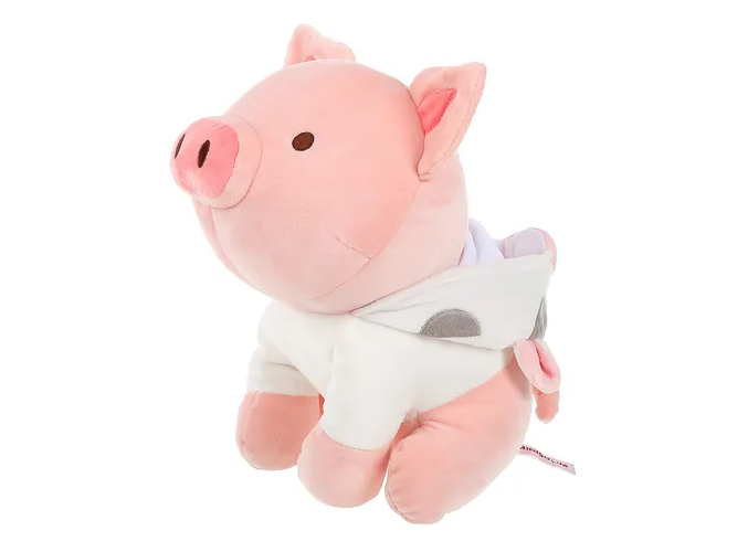 Foto 2 pulgar | Miniso Xtellar Peluche Cerdito Sentado Con Capucha De Vaca 27.9x21.2