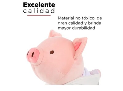 Foto 3 | Miniso Xtellar Peluche Cerdito Sentado Con Capucha De Vaca 27.9x21.2