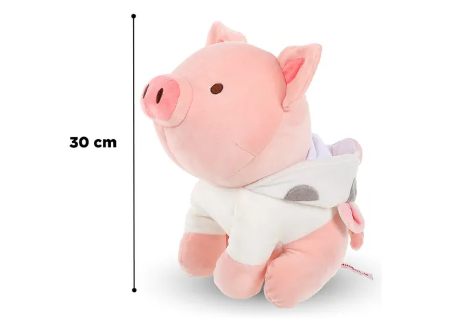 Foto 5 pulgar | Miniso Xtellar Peluche Cerdito Sentado Con Capucha De Vaca 27.9x21.2