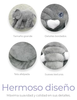 Foto 3 | Xtellar Peluche Suave-manta Elefante Grande, Ideal Para Niños Y Bebés, 60cm
