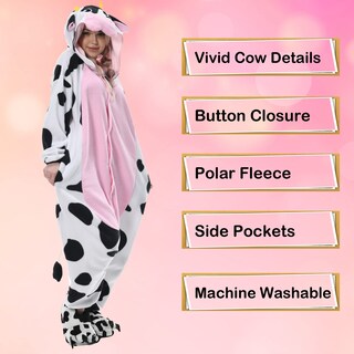 Foto 2 | Disfraz De Mono Newcosplay Con Forma De Animal, Pijama De Peluche Con Forma De Vaca Rosa Para Adulto - Venta Internac