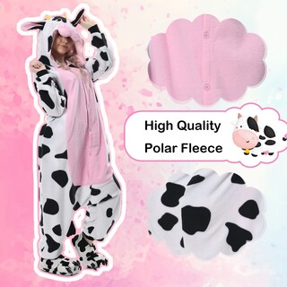 Foto 5 | Disfraz De Mono Newcosplay Con Forma De Animal, Pijama De Peluche Con Forma De Vaca Rosa Para Adulto - Venta Internac