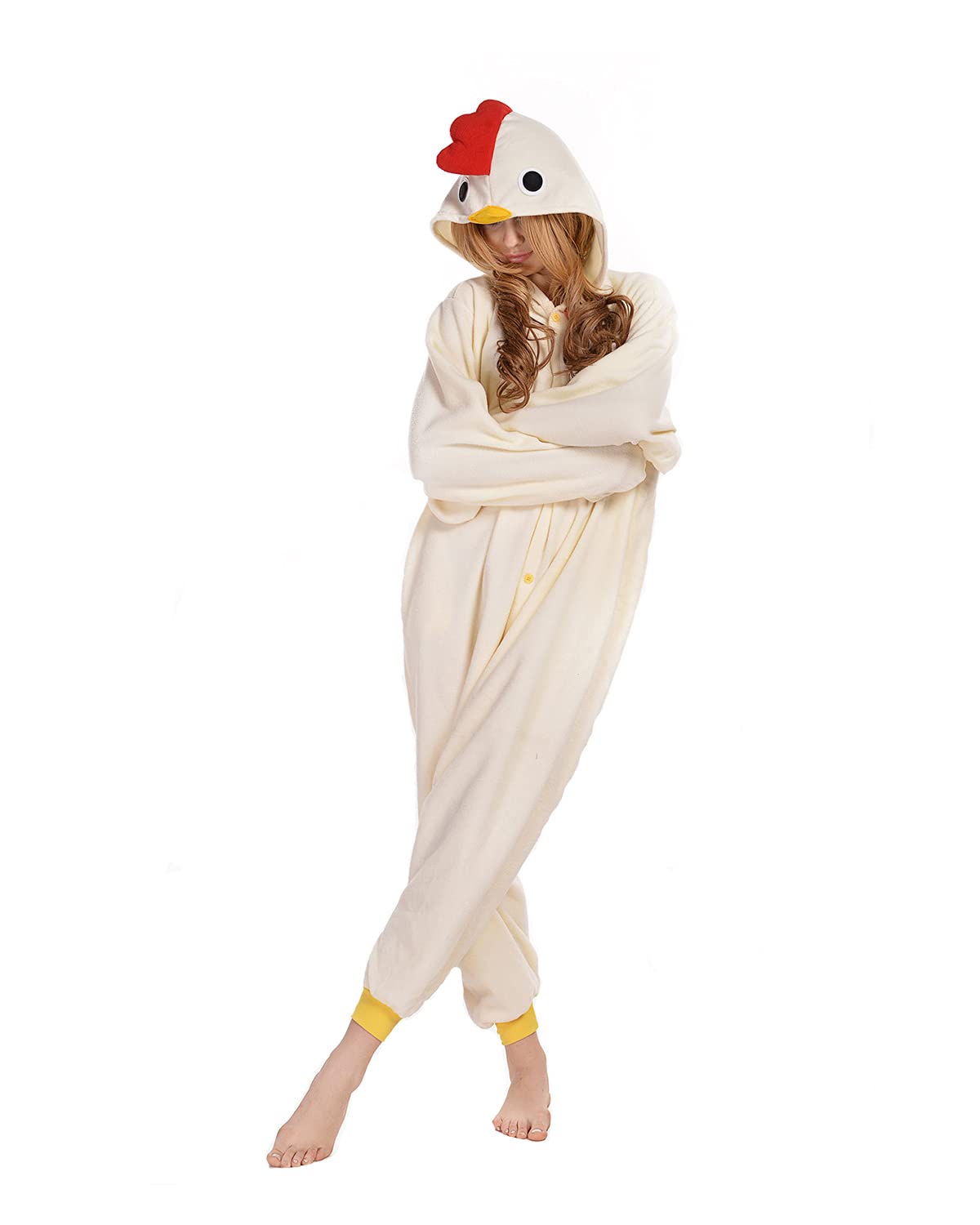 Foto 3 pulgar | Pijama Unisex Unisex De Pollo Blanco Newcosplay Para Adultos - Venta Internacional.
