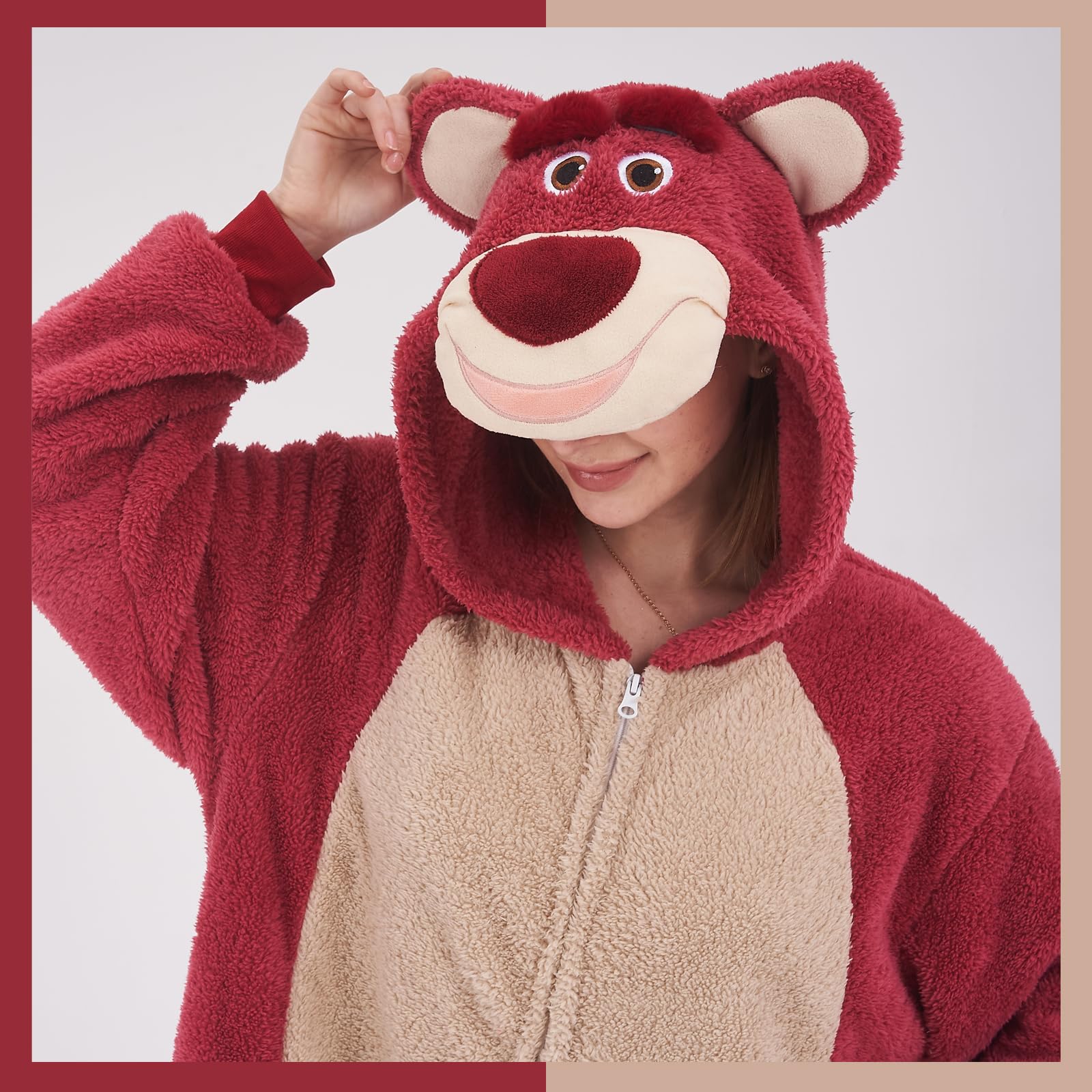 Foto 3 pulgar | Disfraz De Pijama Gonaap Con Forma De Oso Rosa, Unisex, Adulto, Xxl - Venta Internacional.