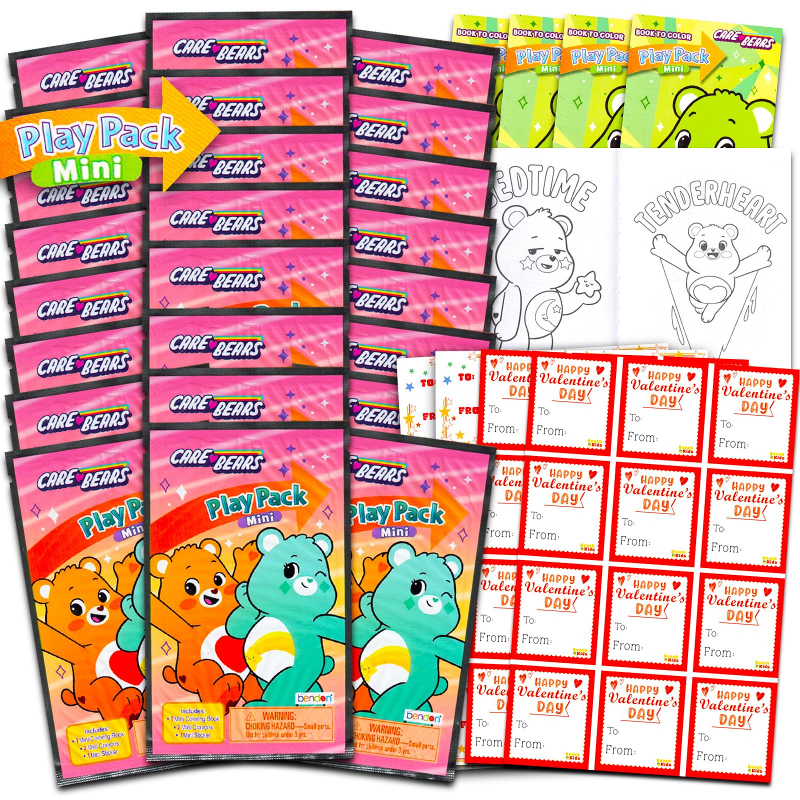 Regalo Para El Día De San Valentín Para El Aula, Paquete De 24 Minilibros Para Colorear Con Forma De Oso - Vent