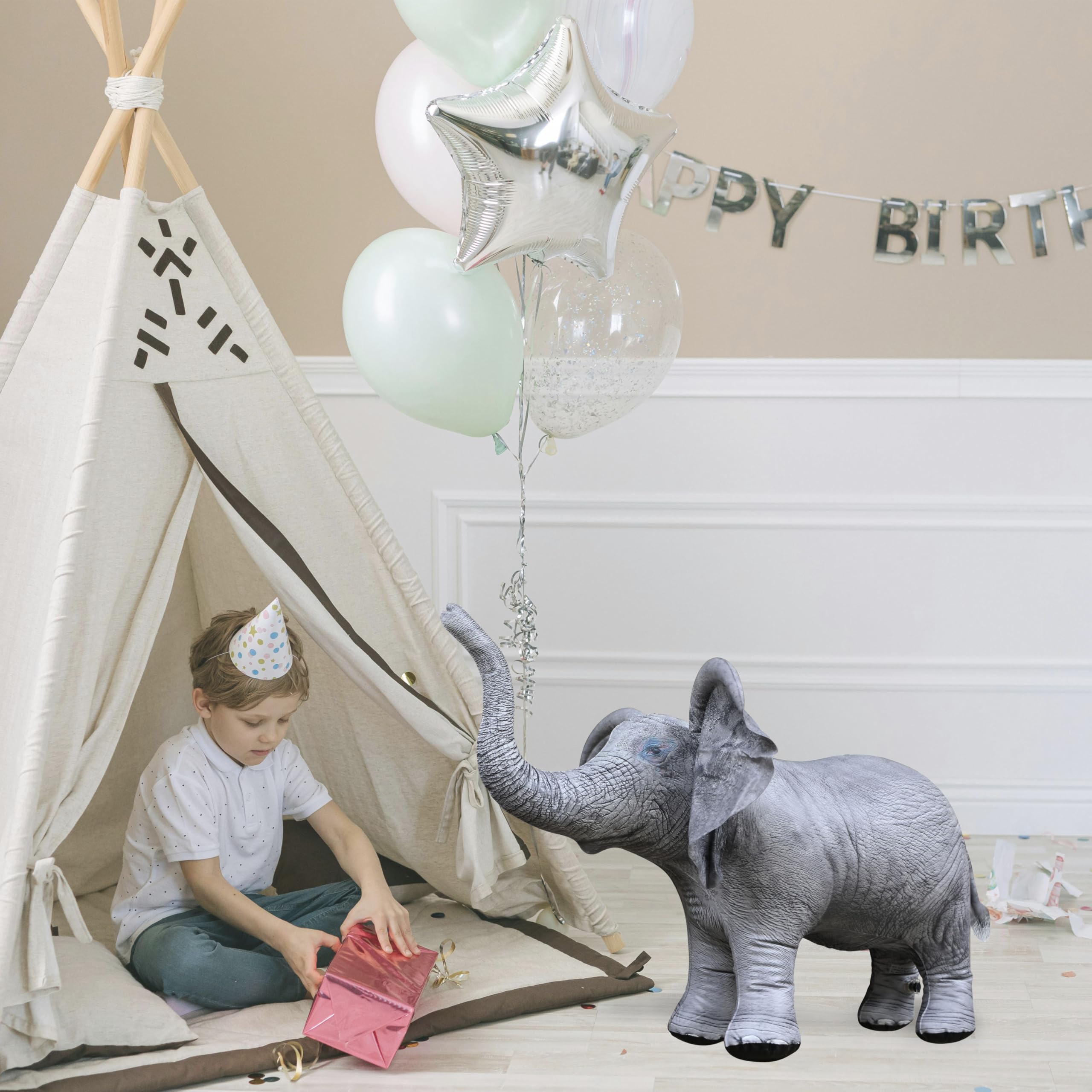 Foto 5 pulgar | Baby Elephant Decor Jet Creations Inflable De 36 Cm De Largo - Venta Internacional.
