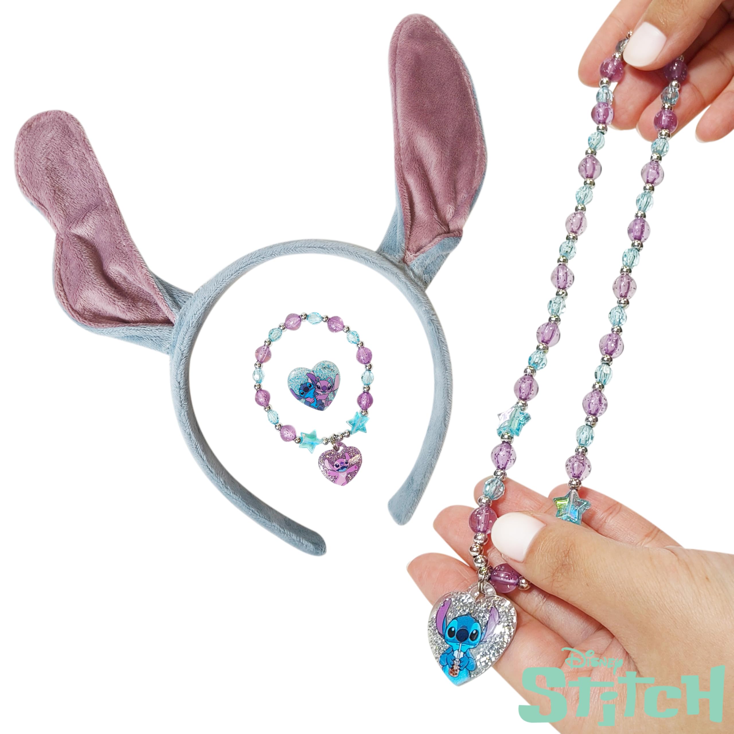 Foto 5 | Conjunto De Diademas Luv Her Disney Stitch Para Niñas Mayores De 3 Años - Venta Internacional.